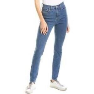 BLDWN ultra high rise skinny in medium clear blue wash made in USA size 31